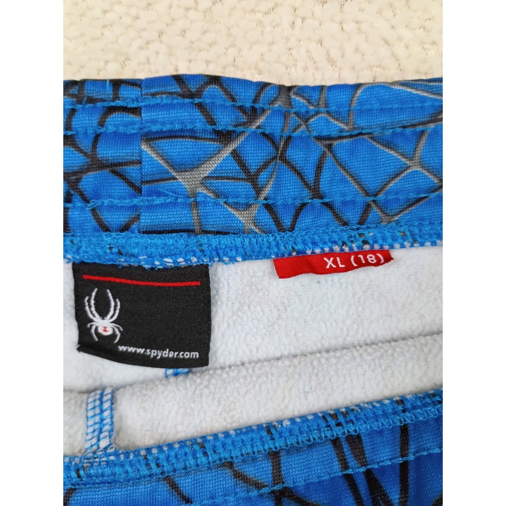 Spyder Marvel Spider-Man Pants Kids XL 18 Blue Good Web Print Fleece Athletic - Picture 6 of 13